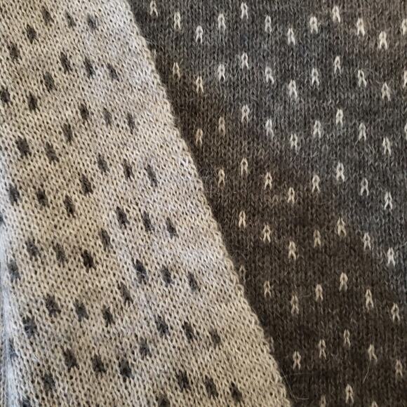 Vintage Nardi & Tagliaferri Italian Shawl Wrap Gray Dot Wool Mohair Reversible - Picture 3 of 6